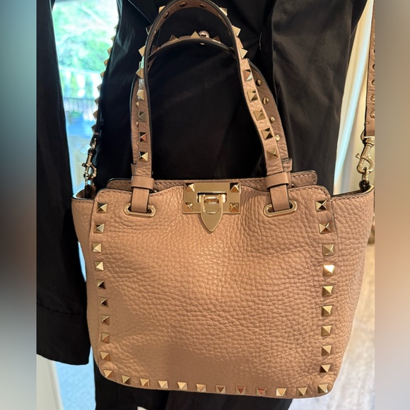Valentino Mini Rockstud Tote in Poudre New!!! - Picture 6 of 16